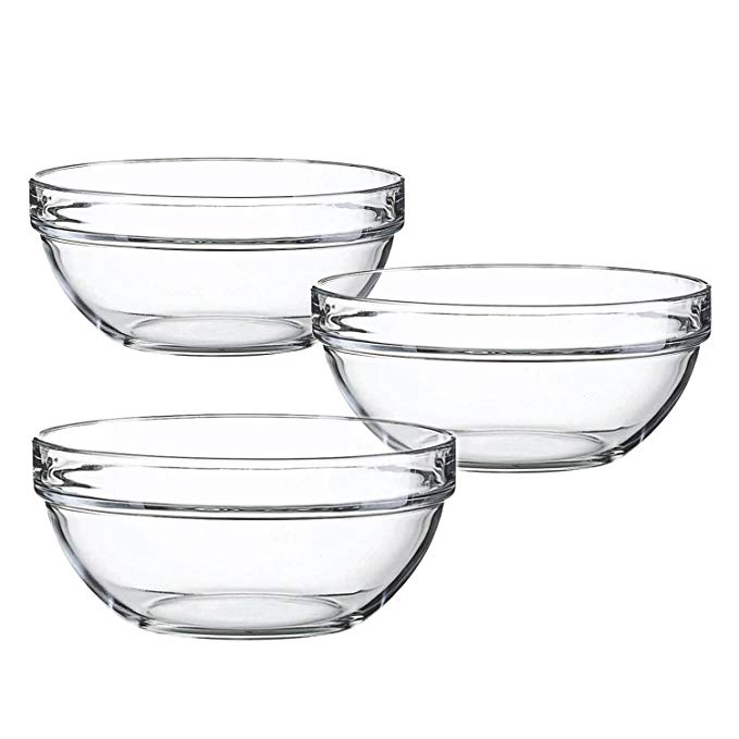 Luminarc Glass 7.75 Inch Stackable Round Bowl, Set of 6