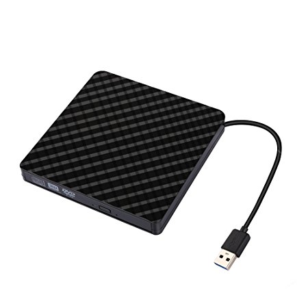External DVD Drive,Ultra Portable Optical USB 3.0 CD DVD-RW Drive, External CD/DVD-RW Burner Drive Writer for Laptop and Desktop PC Win XP 7 8 10 Linux OS Apple Mac Macbook Pro (black) By GAMING TS