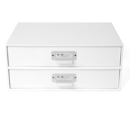 Bigso Birger File Box, 2 Drawers, White