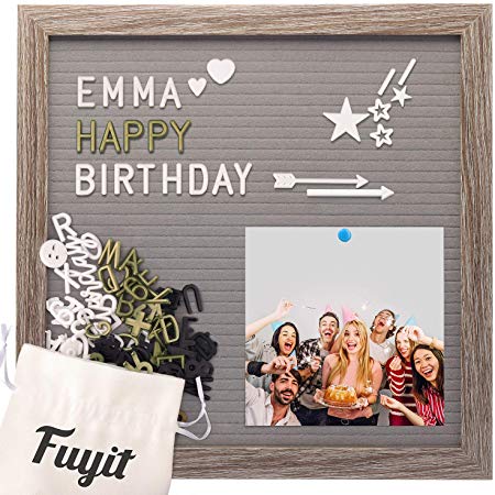 Fuyit Felt Letter Board 12 x 12 inch Soft and Flexible EVA Memo Board for Photo Display with Total 600 Changeable Characters and One Stand and Storage Bag for Home Kitchen Classroom Business