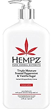 Hempz Herbal Whipped Body Creme Triple Moisture, White Peppermint and Vanilla, 17 Fluid Ounce