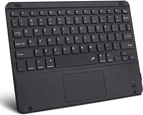 GOOJODOQ Touchpad Bluetooth Keyboard,Ultra-Slim Portable Bluetooth 3.0 Wireless Keyboard Applied To IOS (13 or above)/Android/Windows Tablets Smartphones and Computer(Black)