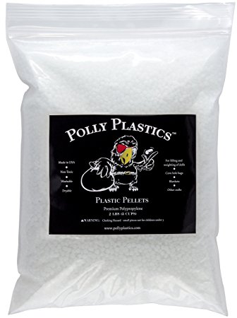 Polypropylene Plastic Poly Pellets - 2 lbs. NOT MOLDABLE PLASTIC. Polly Plastics in Heavy Duty Resealable Bag. Weighted for Stuffing & Filling Dolls & Crafts, Blankets and Corn Hole Size Bean Bags.