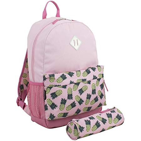 Eastsport Dome Backpack with FREE Pencil Case, Rose Sand/Pineapple Print