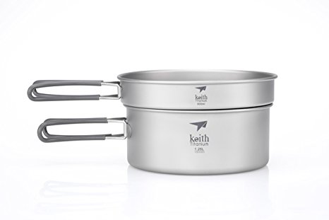 Keith Titanium Ti6017 2-Piece Pot and Pan Cook Set - 2.05 L (Limited Time Promotion Price)