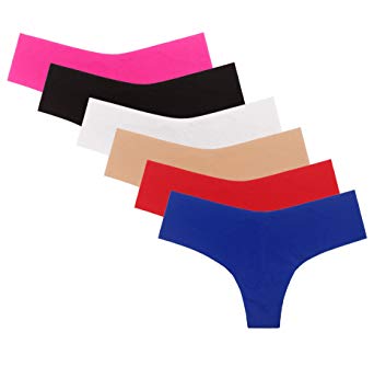 SHEKINI Underwear Smooth Stretch Invisible Cheeky Hipster Panties for Women 6 Pack