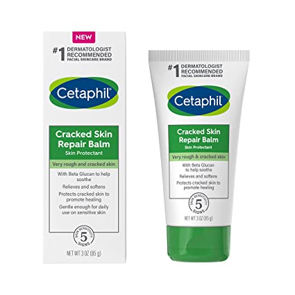 CETAPHIL Cracked Skin Repair Balm, 3 oz, For Very Rough & Cracked, Sensitive Skin, Protects, Soothes & Restores Deeper Cracks, Hypoallergenic, Fragrance Free, (Packaging May Vary)