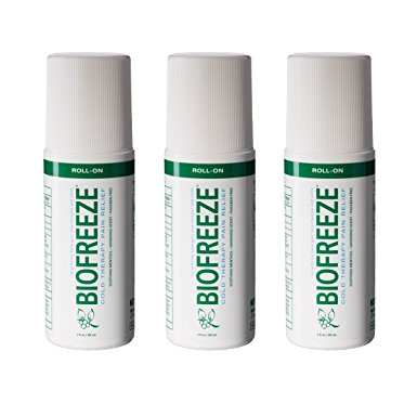 Biofreeze Pain Relief Gel for Arthritis, Fast Acting and Long Lasting Cooling Pain Reliever for Muscle Pain, Joint Pain, Back Pain, 3 Pack, 3 oz. Roll-on Topical Analgesic, Original Green Formula