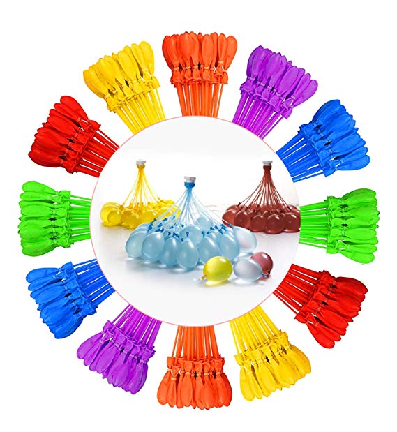 Water Balloons 12 Packs Instant Self Sealing Fill in 60 Seconds 444 Balloons total Easy Quick Rapid Refill for Splash Fun Kids Party Pool
