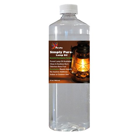 Firefly Eucalyptus Paraffin Lamp Oil - 32 oz - Odorless Base & Smokeless- Ultra Clean Burning