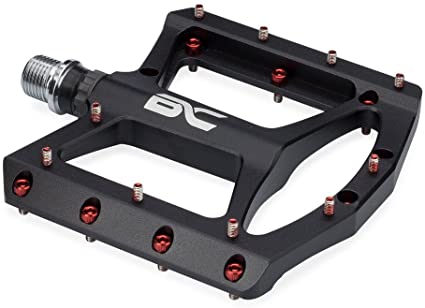 BC Wide Platform Mountain Bike Pedals - Lightweight Aluminum Pedals for MTB, BMX, Downhill - 9/16 Cr-Mo Spindle - Flat Metal Platform with Removable Grip Pins – Multiple Color Options