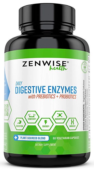 Digestive Enzymes Plus Prebiotics & Probiotics - Natural Support for Better Digestion & Lactose Absorption - For Bloating & Constipation   Gas Relief & Leaky Gut - 60 Vegetarian Capsules