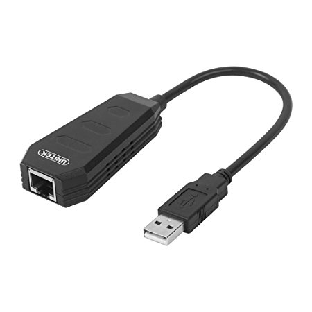 UNITEK USB 2.0 to RJ45 LAN Wired Gigabit Ethernet Network Adapter and Supported 10/100 Mbps Ethernet for Macbook Air, Macbook Pro, Surface Pro (Black)