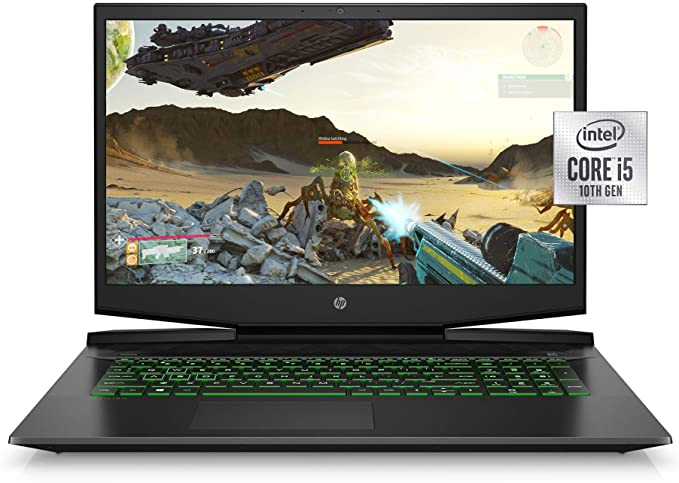 HP Pavilion Gaming Laptop 17-inch, Intel Core i5, NVIDIA GeForce GTX 1650 Ti, 8 GB RAM, 256 GB SSD, Windows 10 Home (17-cd1020nr, Shadow Black)