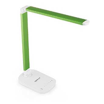 Guanya F118 Dimmable LED Desk Lamp ,7W,Aluminum alloy flexible Arm,Memory Function,Fog Lamp Switches,7-Level Dimmer,Touch Sensitive Control Panel(Green)