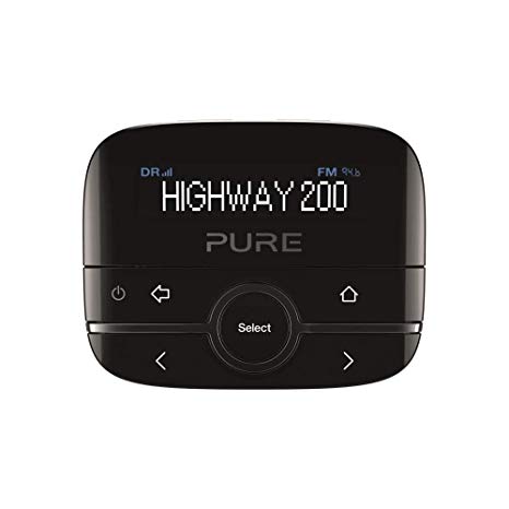 Pure Highway 200 In-Car DAB/DAB  Radio Adapter with Music via Aux-In, Black