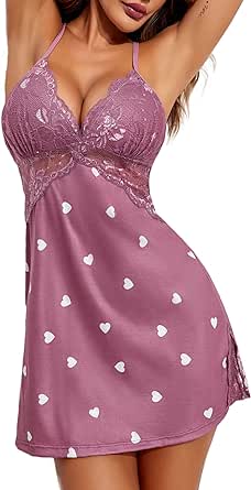 Avidlove Women Lingerie Lace Chemise Sleepwear Babydoll Teddy Lingerie