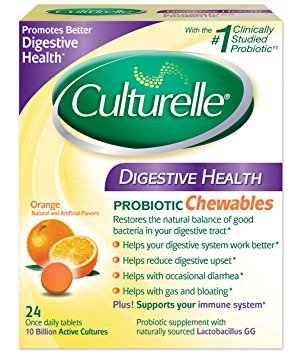 Culturelle, Digestive Health, Probiotic Chewables, Orange, 24 Tablets