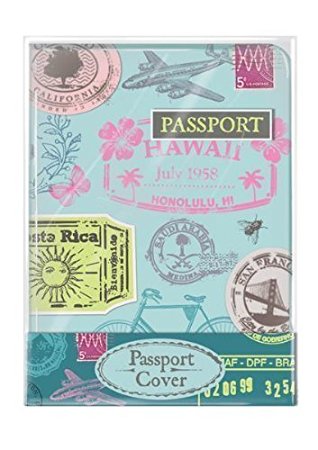 Passport Holder Cover Lovely Retro Stamp Design Travel Protector Wallet UK