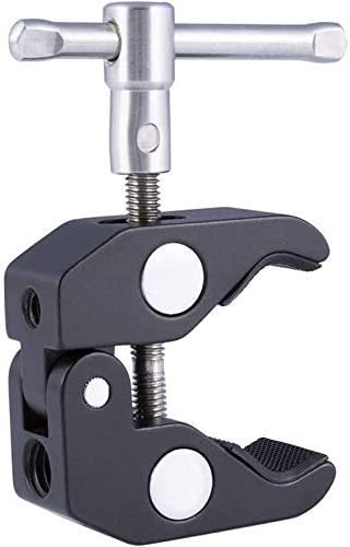 SHOPEE Branded Super Clamp Camera Clamp w/ 1/4" and 3/8" Thread Rod Clamp Pliers Clip for DSLR Rig Cameras, 15mm Rods, Lights, Umbrellas, Hooks, Shelves, Plate Glass, Cross Bars and More