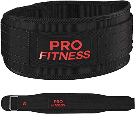 ProFitness Weight Lifting Belt (4 Inchs Wide) - Comfortable & Durable Weightlifting Workout Belt - Great Lower Back & Lumbar Support for Squats, Deadlifts, Gym Workouts - for Men & Women