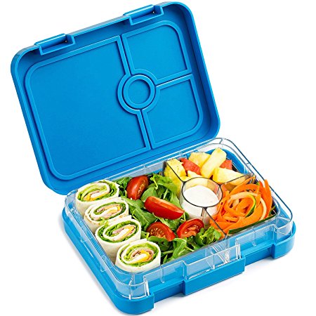 Bento Lunch Box, Air Tight Leakproof Lunch Containers with 4 Food Storage Compartments - Dishwasher Safe & Insulated Bag