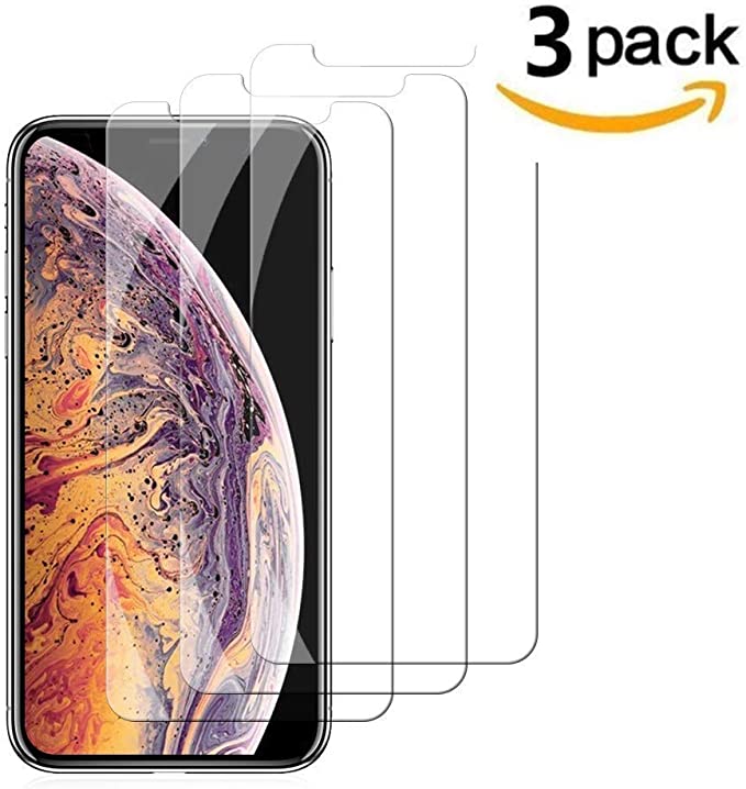 [3 Pack] Screen Protectors for Apple iPhone Xs/iPhone X Tempered Glass Screen Protector [3D Touch] [9H Hardness] [No Bubble] Compatible iPhone Xs/X[5.8 Inch] Case Friendly (Clear)a11
