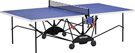 Kettler Berlin Indoor/Outdoor Table Tennis Table Bundle with Halo 5.0 Rackets/Paddles and 3-Star Rated Balls