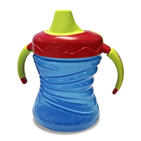 Gerber Graduates Fun Grips Soft Spout Trainer Cup in Assorted Colors, 7-Ounce (pack of 2)