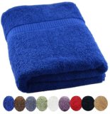 Cotton Bath Towel Pool Towel Royal-Blue - Easy Care 100  Ringspun Combed Cotton for Maximum Softness and Absorbency - 30 x 56 - by Utopia Towel