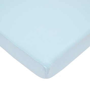 TL Care 100% Cotton Jersey Knit Mini Crib Sheet, Blue, 24" x 38"