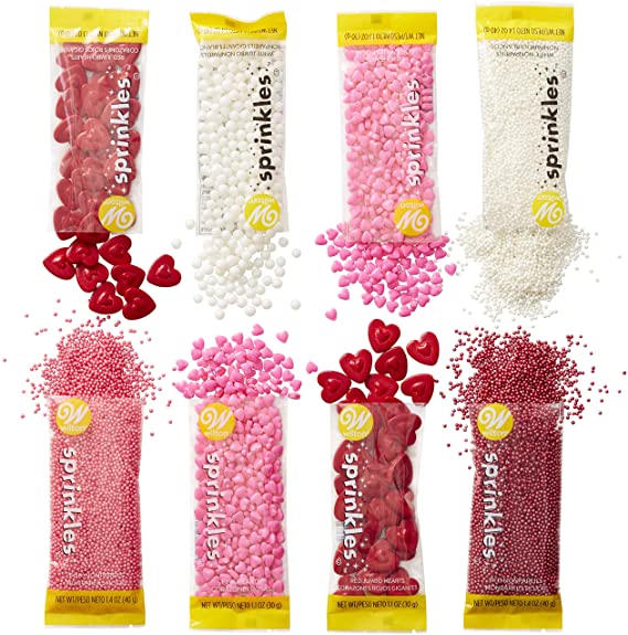 Wilton Valentine Sprinkles Dessert Decorating Set, 8-Count