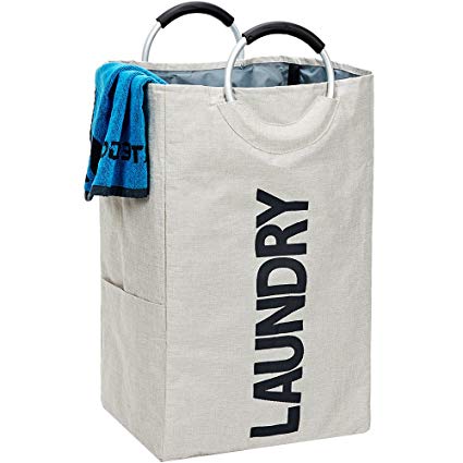 HOMEST Single Laundry Hamper with Soft Handle Foldable Closet Dirty Clothes Basket