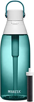 Brita Plastic Water Filter Bottle, 36 oz, Sea Glass