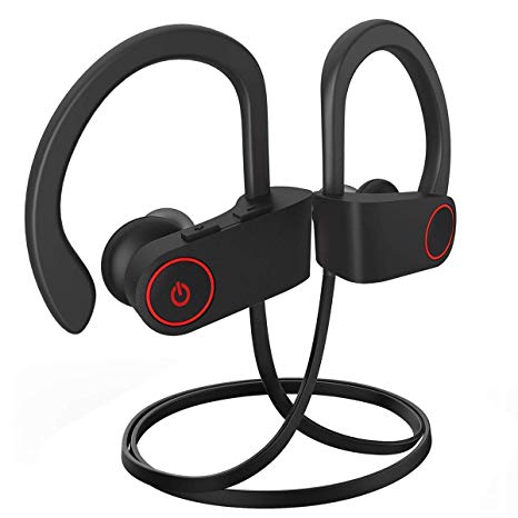 Bluetooth Wireless Headphones, ETUCRAY Waterproof IPX7 Sport Earphones W/Mic Richer Bass HiFi Stereo in-Ear Sweatproof in Ear Earbuds Gym Running Workout 7-9 Hour Noise Cancelling Headsets
