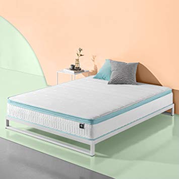 Zinus 10 Inch Mint Green Memory Foam Hybrid Spring Mattress, Twin