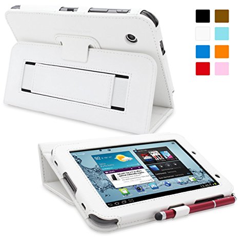 Snugg™ Samsung Galaxy Tab 2 7.0 Tablet Case - Smart Cover with Flip Stand & Lifetime Guarantee (White Leather) for Samsung Samsung Galaxy Tab 2 7.0