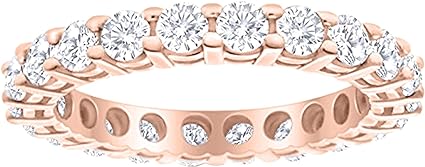 1 Carat (ctw) 14K White Gold Round Diamond Ladies Eternity Wedding Anniversary Stackable Ring Band Premium Collection