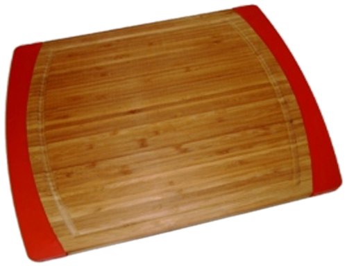 Lipper International Large Non-Slip Cutting Board with Silicone Edges, Red