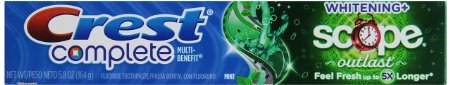 Crest Complete Multi-Benefit Whitening with Scope Outlast Long Lasting Mint Flavor Toothpaste 58 oz