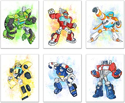 Transformers Prints - Set of 6 Wall Art Decor (8 inches x 10 inches) Photos