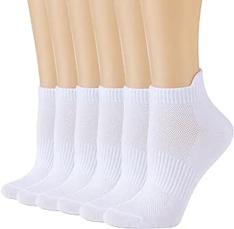 6 Pairs Unisex Ankle Running Socks for Women and Men Size 5-9 9-11 Cotton Sports Socks