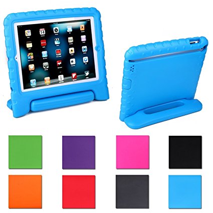 iPad Mini Case,AGRIGLE [Kids Series]Shock Proof Convertible Handle Light Weight Super Protective Stand Cover Case for Apple iPad Mini /Mini 2/Mini 3 (Blue)