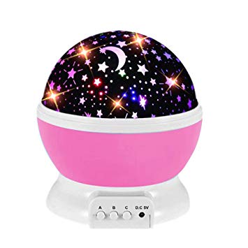 GZCY Multiple Colors 360 Degree Rotation Star Projector Night Lights for Kids
