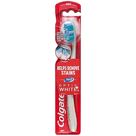 Colgate 360 Optic White Full Head Toothbrush, Soft (Pack of 6)