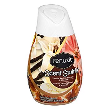 Renuzit Scent Swirls Air Freshener, Vanilla, Apricot Blossom & Almond, Solid, 7oz(Case of 12)