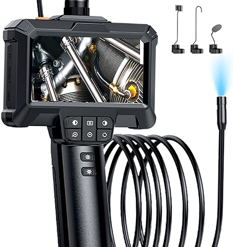 Daxiongmao Borescope, Endoscope Camera with Light, IP67 Waterproof Endoscope, 1080 HD Inspection Camera, Borescope Camera with Light, Snake Camera with 16.5FT Semi-Rigid Cord, Gadgets for Men(4.3")