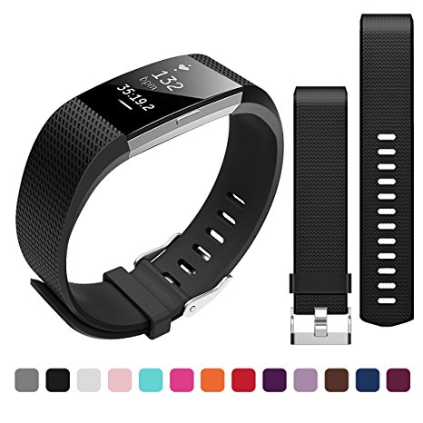 Fitbit Charge 2 Band, Bepack TPU Soft Silicone Adjustable Replacement Sport Strap Band for Fitbit Charge 2 Smartwatch Heart Rate Fitness Wristband
