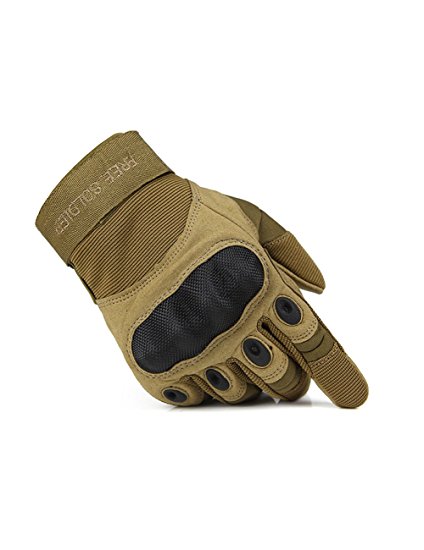 FREE SOLDIER Outdoor Men Military Hard Knuckle Full Finger Glove Tactical Armor Gloves