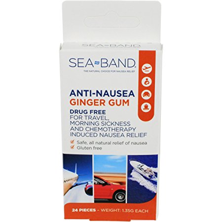 Sea-Band Anti-Nausea Ginger Gum (24 Pieces)